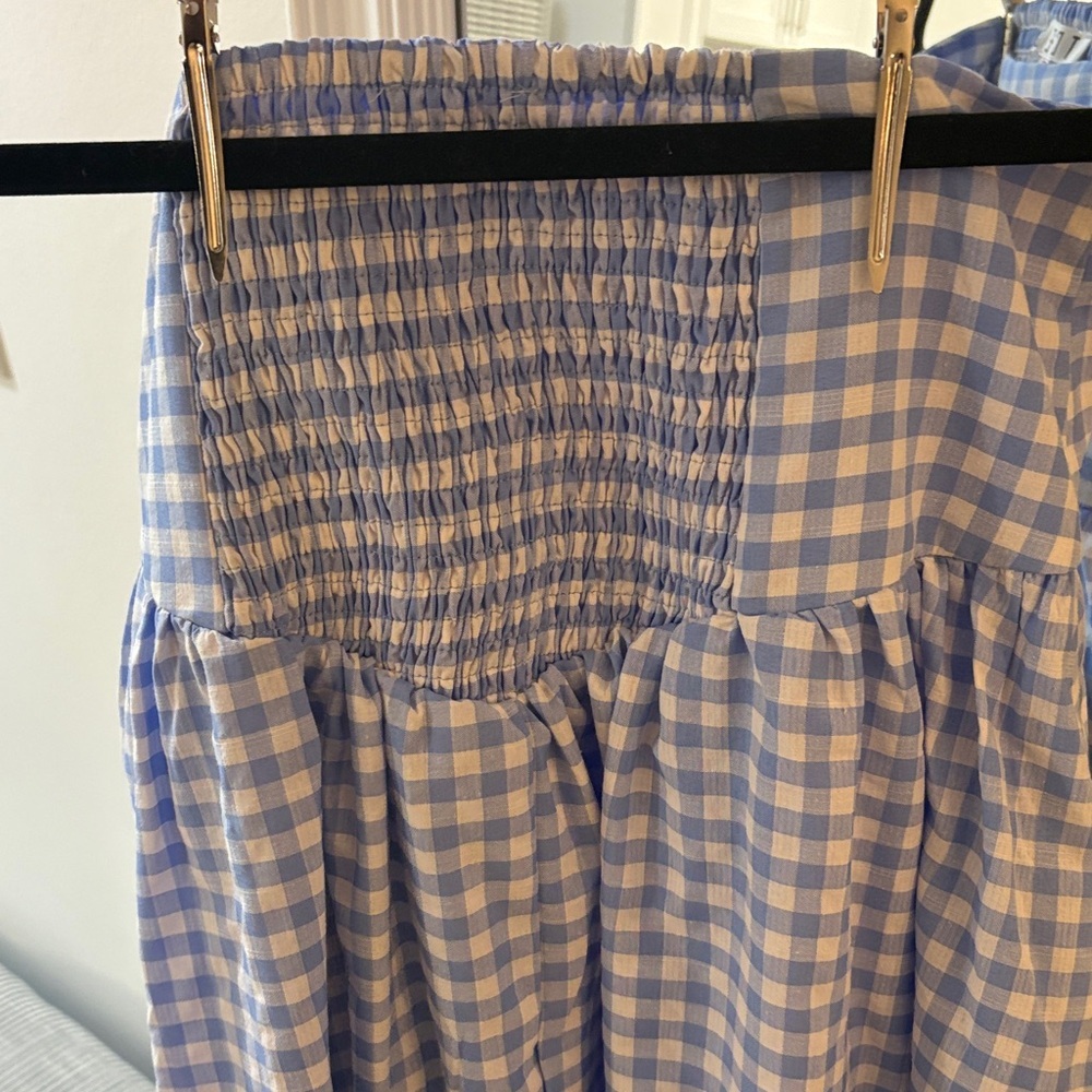 TCEC Light Blue Gingham A-Line Skirt - Picture 4 of 5